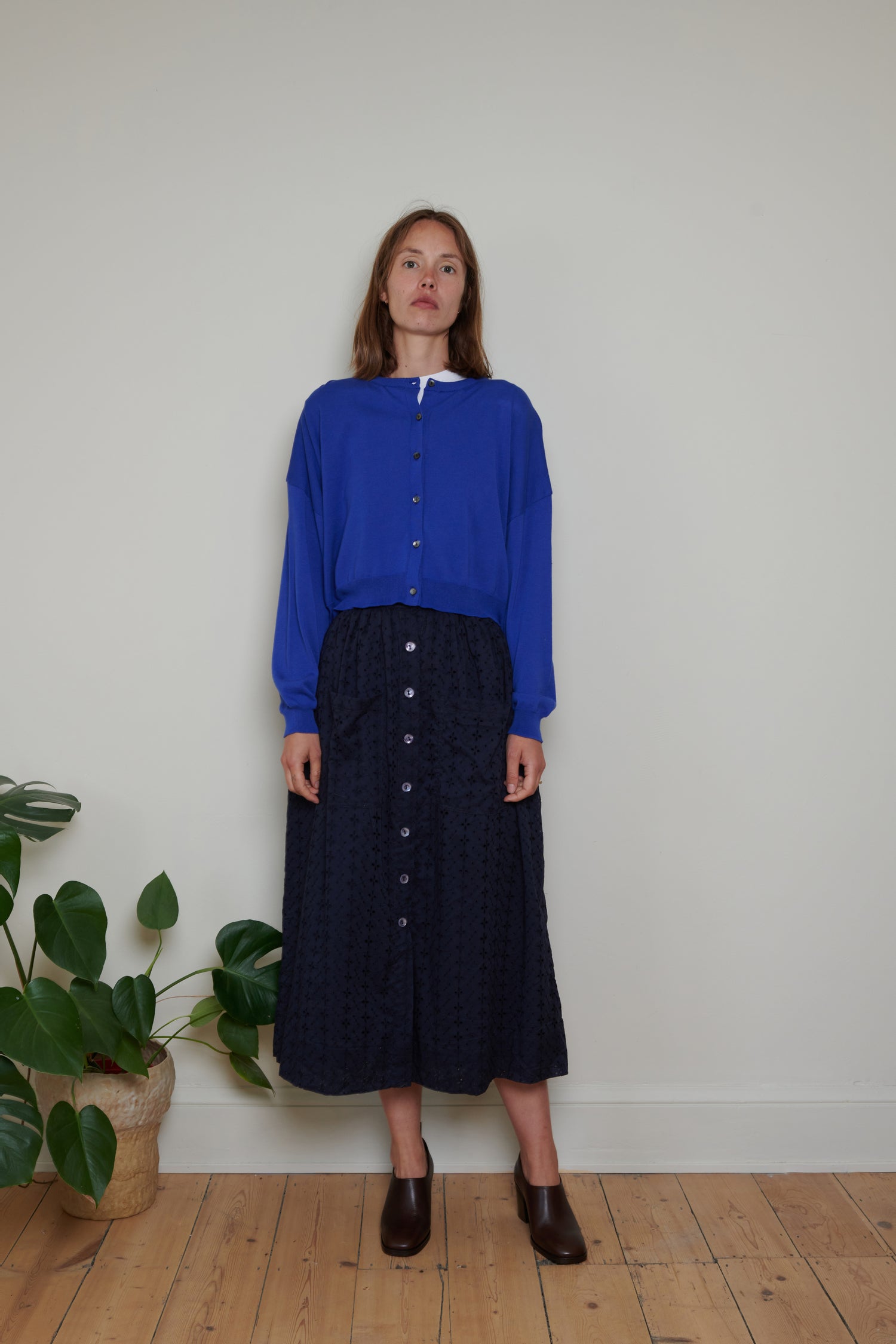 Indian Collection | Broderie Skirt - Navy