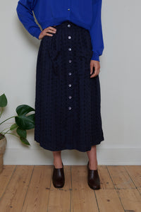 Indian Collection | Broderie Skirt - Navy