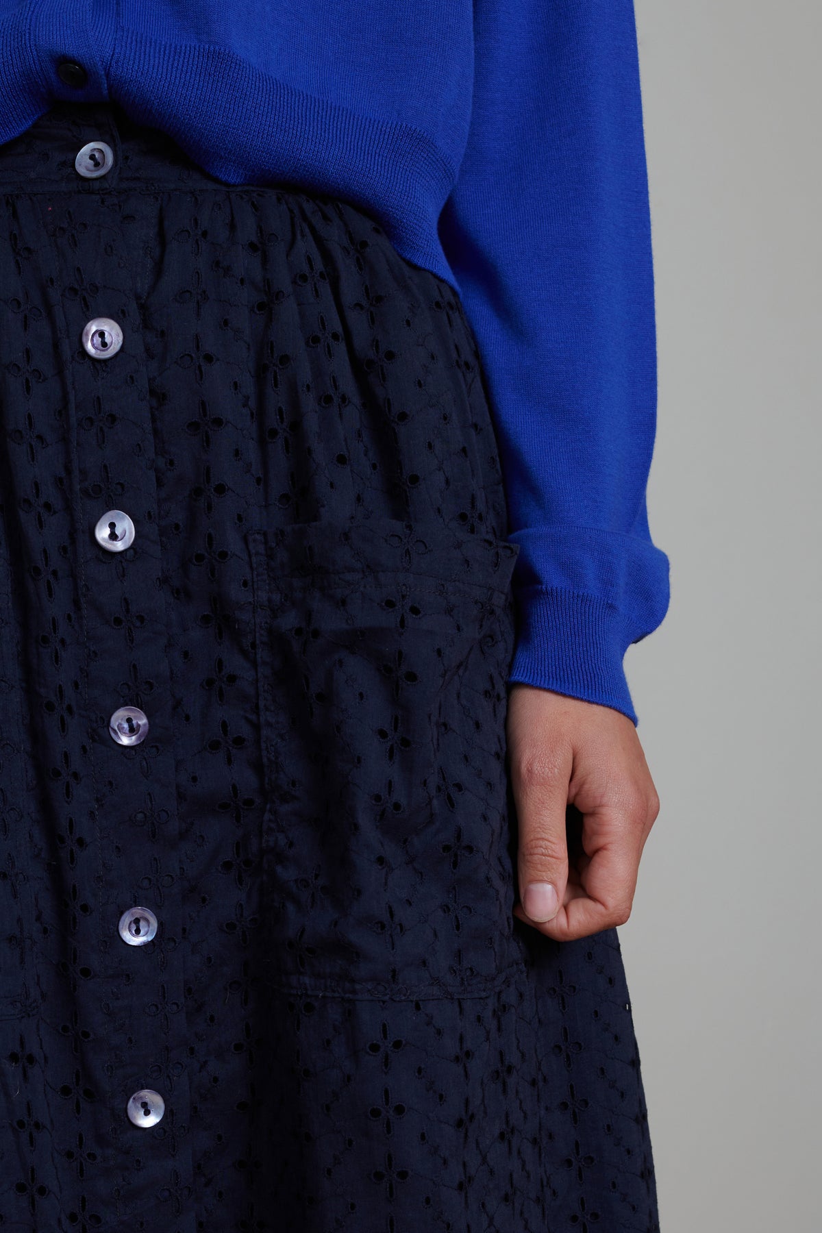 Indian Collection | Broderie Skirt - Navy