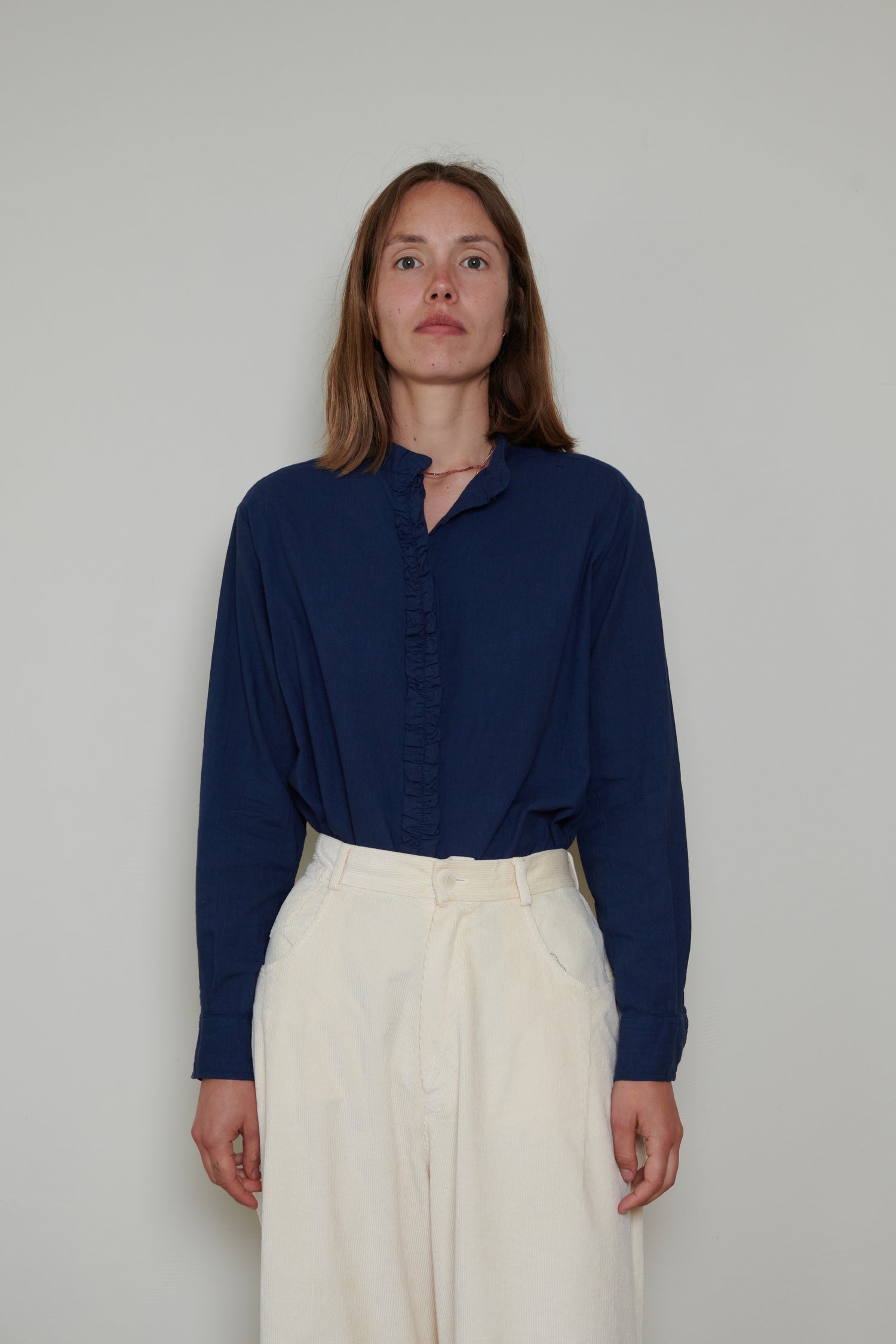 Indian Collection | Frill Blouse - Indigo