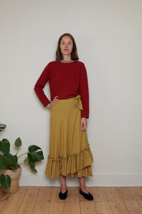 Indian Collection | Ruffle Wrap Skirt - Ochre