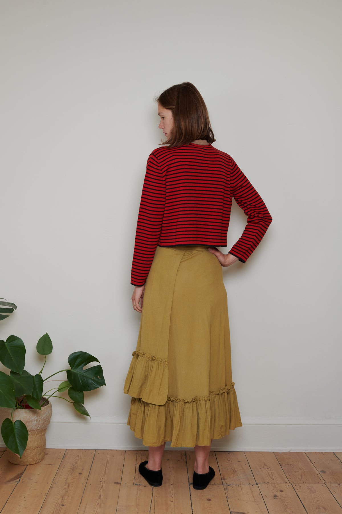 Indian Collection | Ruffle Wrap Skirt - Ochre