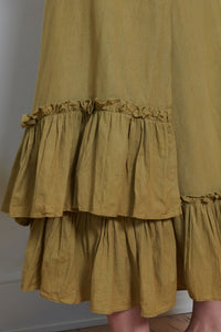 Indian Collection | Ruffle Wrap Skirt - Ochre