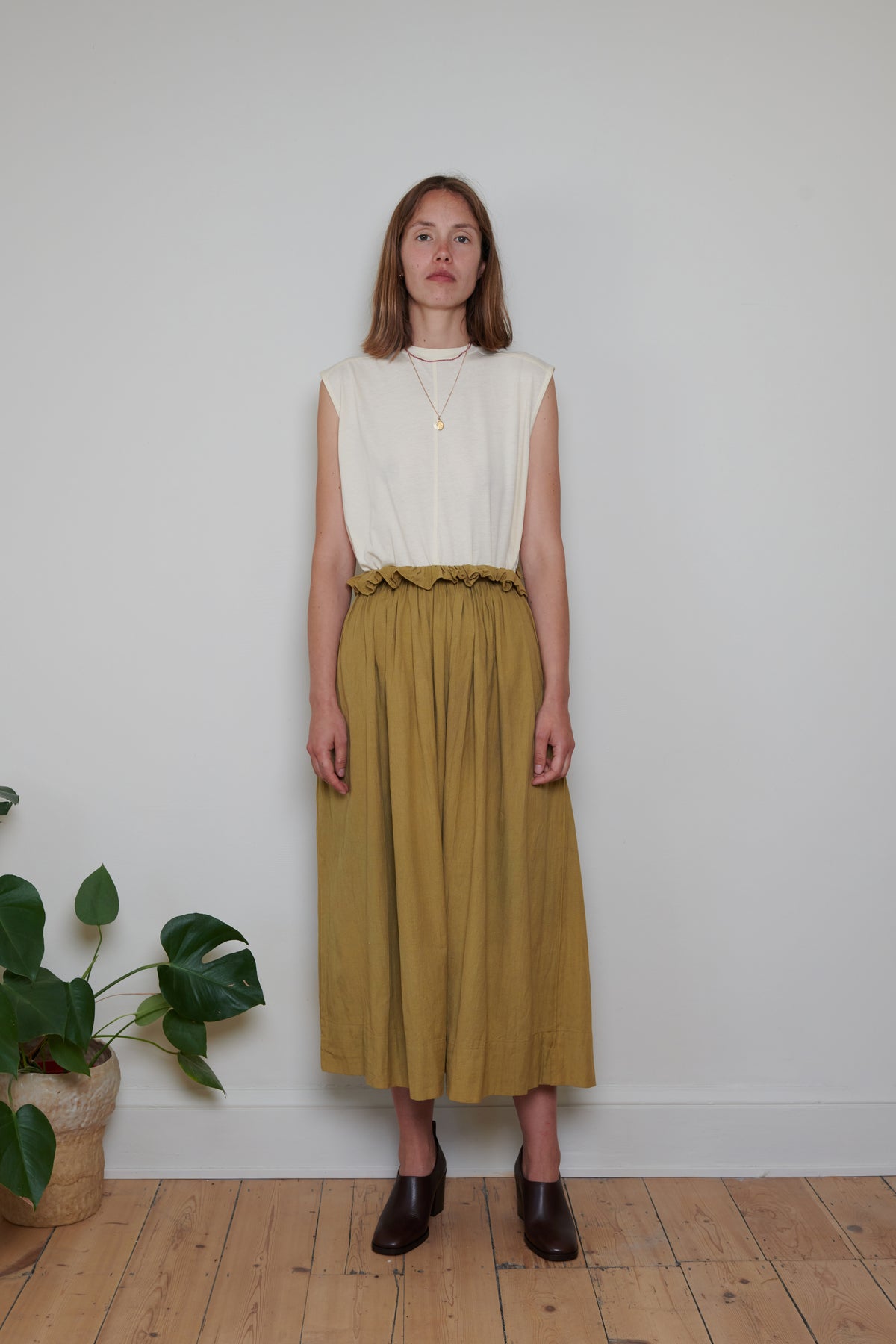 Indian Collection | Ruffle Top Skirt - Ochre