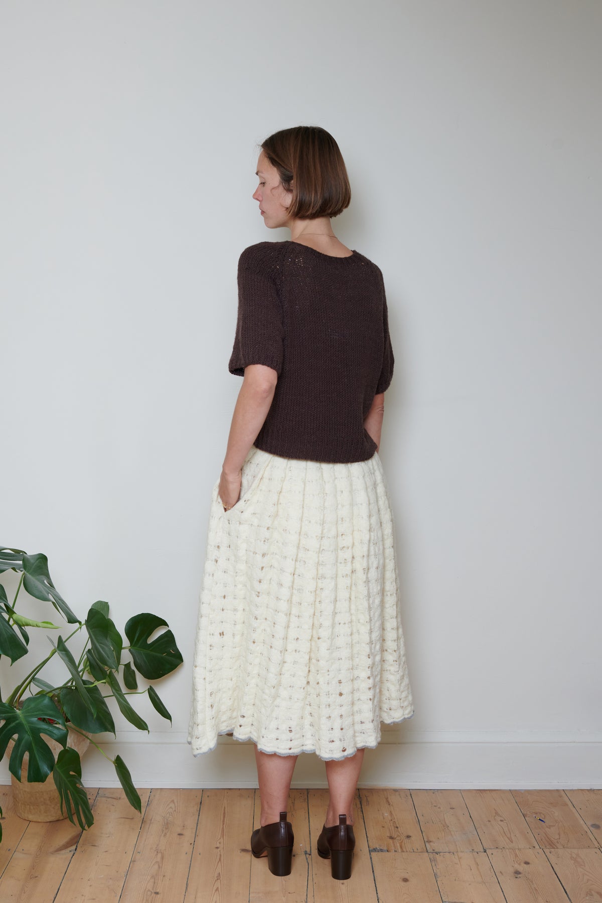 Runaway Bicycle textured merino wool skirt