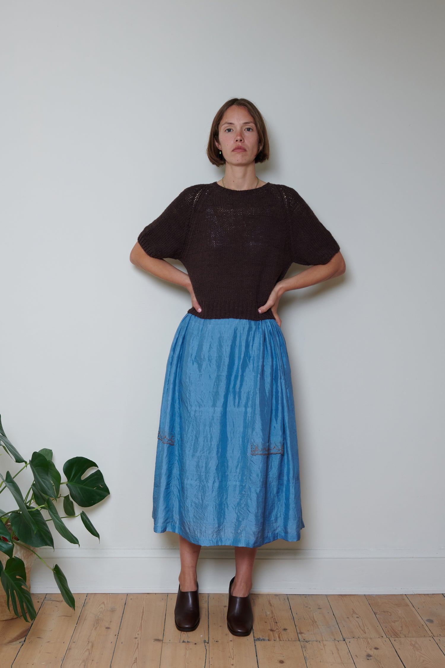 Runaway Bicycle Hand Embroidered Skirt