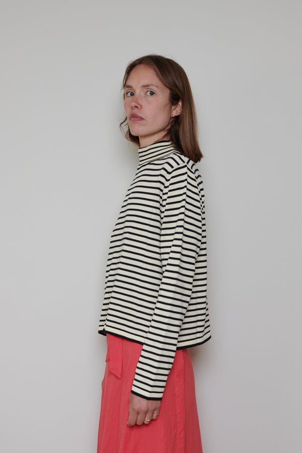 Cordera Cotton Striped Turtleneck Sweater