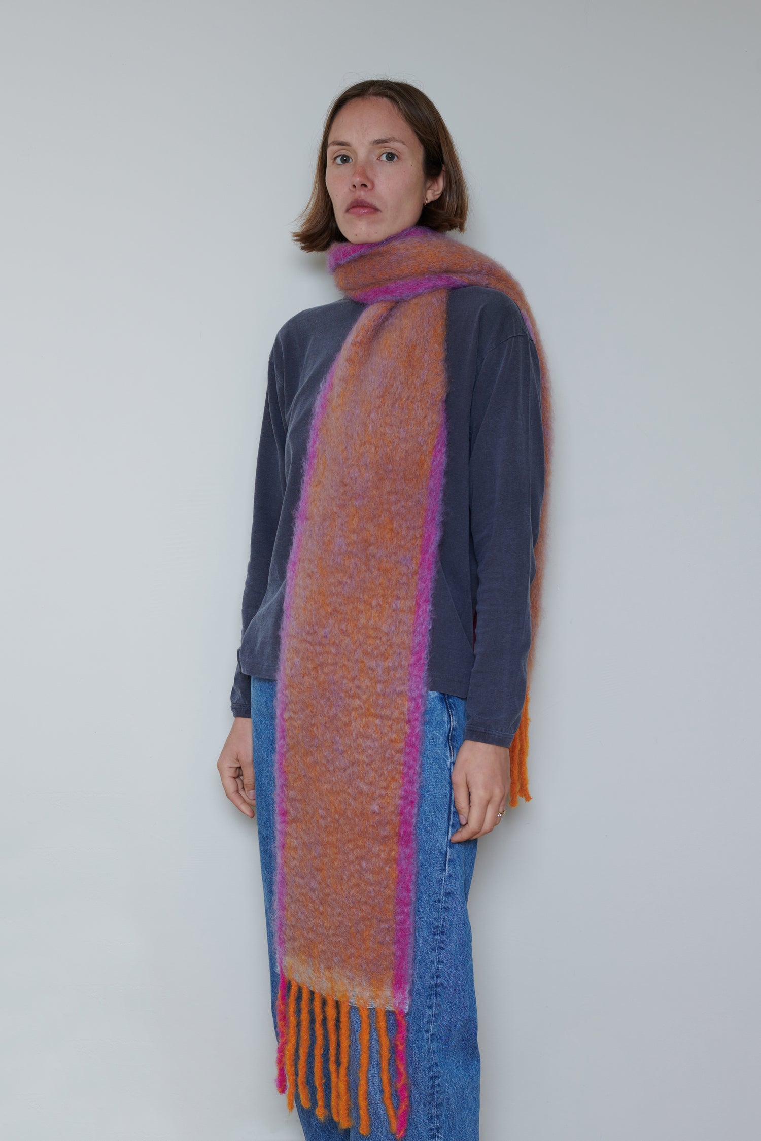 Ezcaray | Twist Frame Mohair Scarf - TW-6F