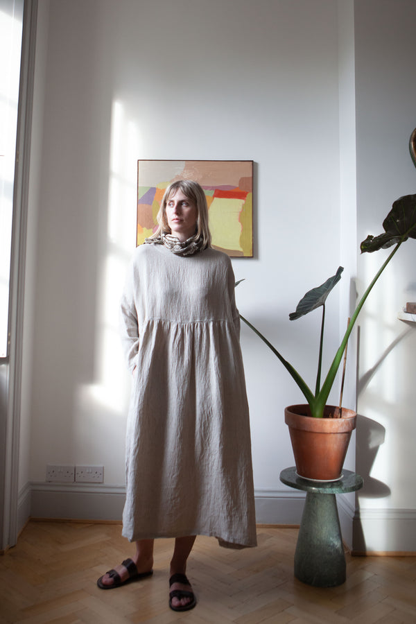 Ichi Antiquités Linen Waffle Dress