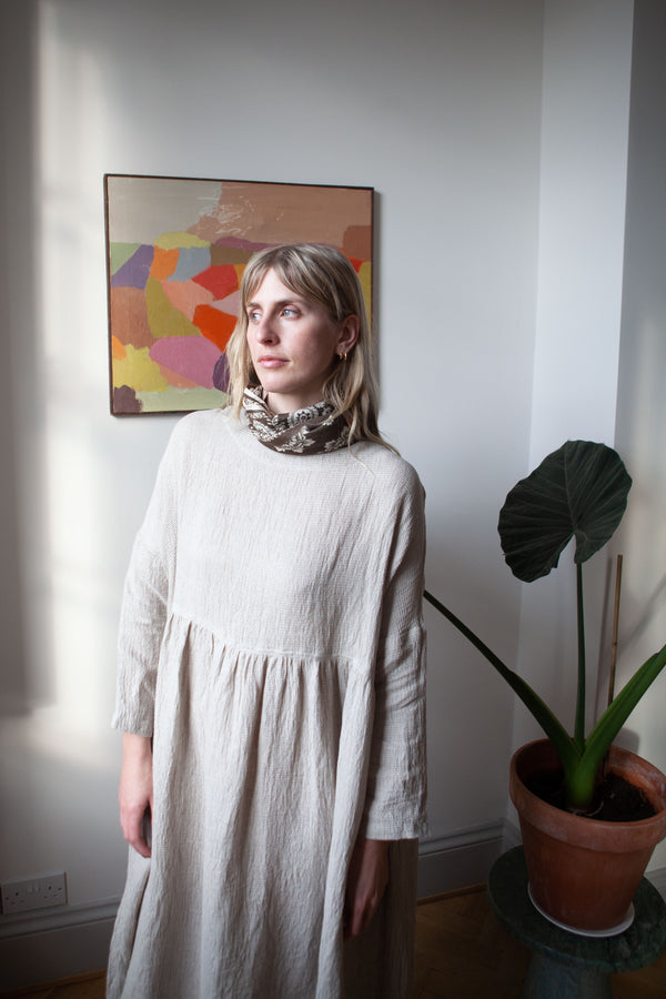 Ichi Antiquités Linen Waffle Dress