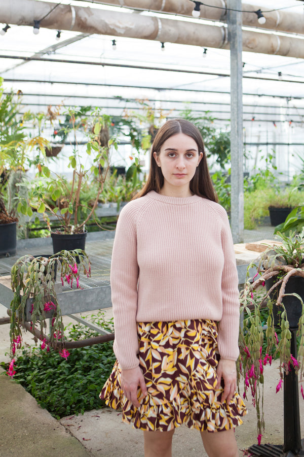 Sunspel Boxy Crew Neck in Shell Pink