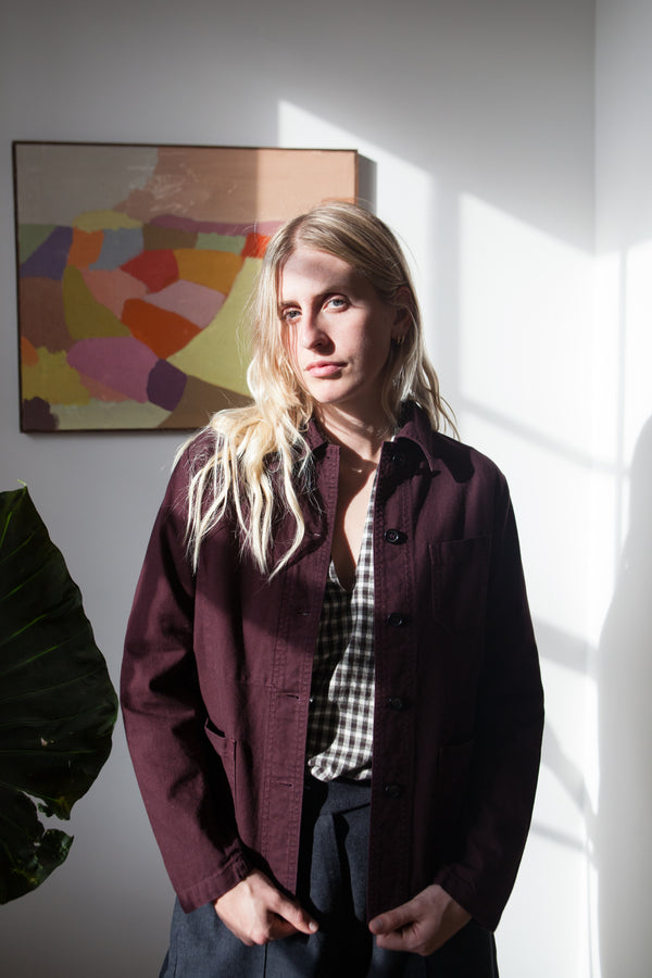 Vetra Jacket in Plum Cotton